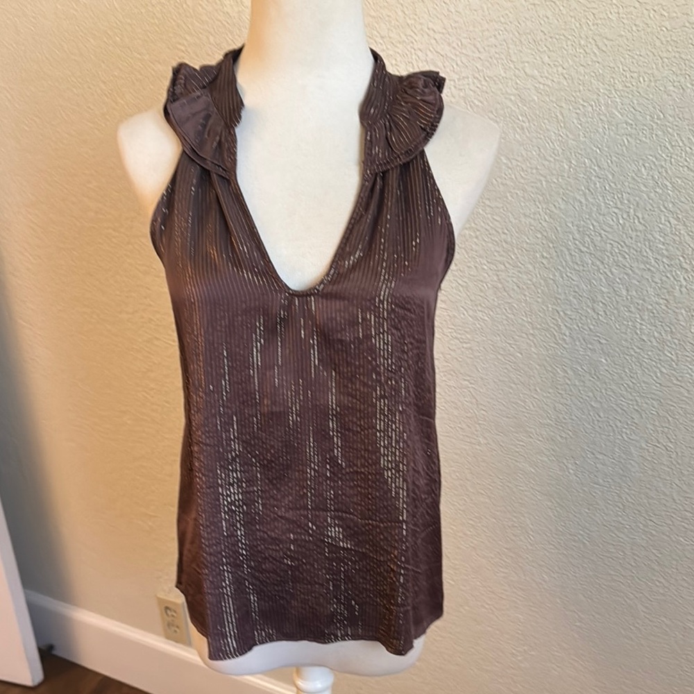 Ella Moss Brown Ruffled Blouse